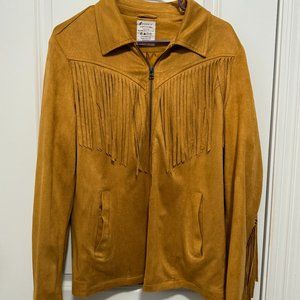 NWOT Golden Yellow Suede Fringe Jacket size XL